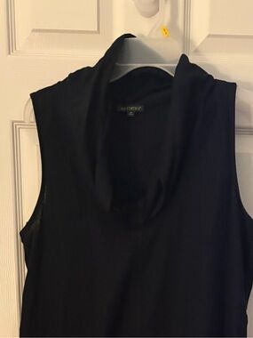 For Cynthia Black Sleeveless Cowl Neck dress